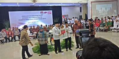 Ini Daftar Nomor Urut 14 Parpol Peserta Pemilu 2019